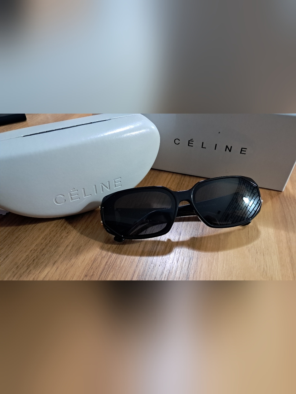 Celine Black Rectangular  Sunglasses